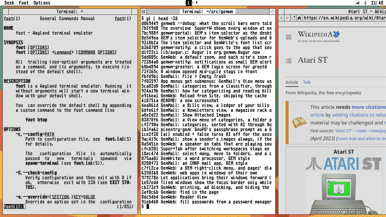 Scrolling mode: a strip of columns